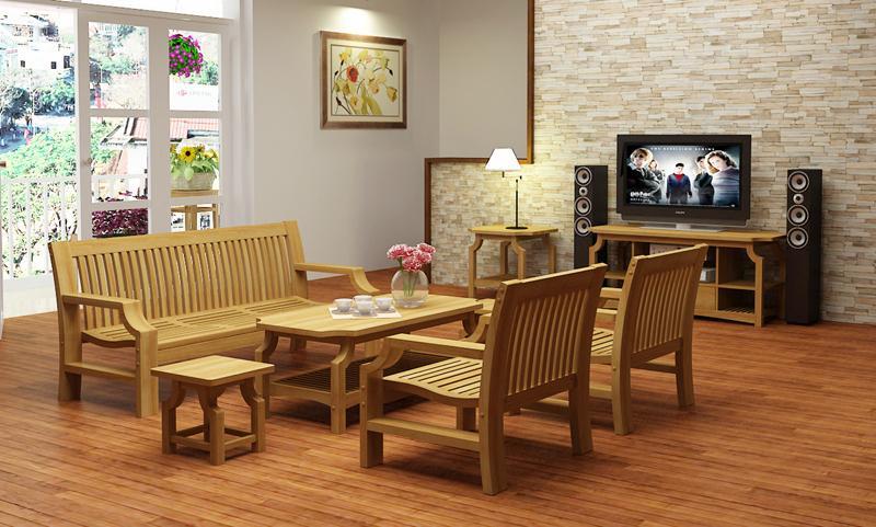 trang trí phòng khách bằng gỗ tự nhiên