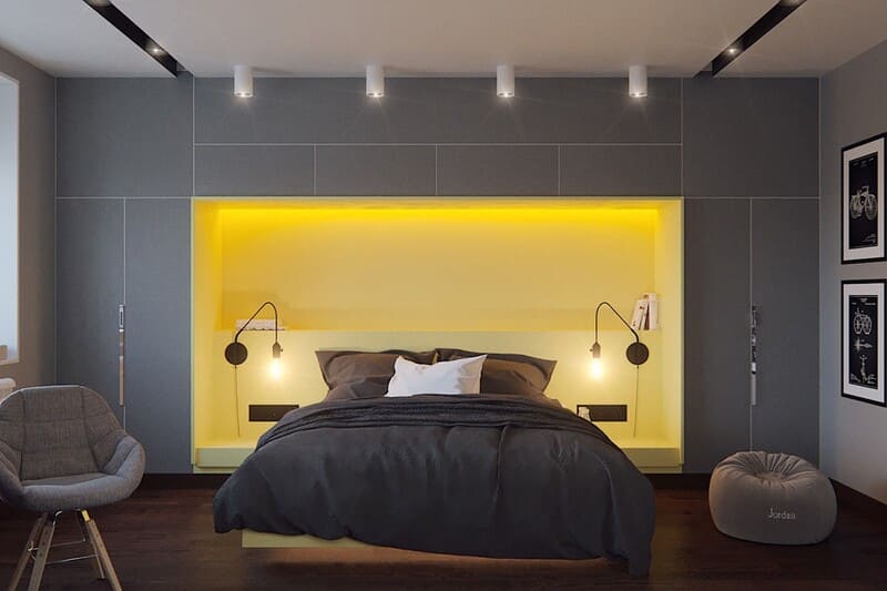 phòng ngủ màu vàng